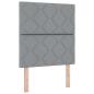 Preview: Boxspringbett mit Kopfteil Hellgrau 80 x 200 cm Stoff