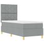 Preview: Boxspringbett mit Kopfteil Hellgrau 80 x 200 cm Stoff