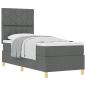 Preview: Boxspringbett mit Kopfteil Dunkelgrau 80 x 200 cm Stoff