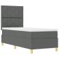 Preview: Boxspringbett mit Kopfteil Dunkelgrau 80 x 200 cm Stoff
