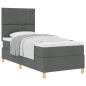 Preview: Boxspringbett mit Kopfteil Dunkelgrau 90 x 190 cm Stoff