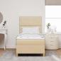 Preview: Boxspringbett mit Kopfteil Creme 90 x 190 cm Stoff