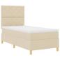 Preview: Boxspringbett mit Kopfteil Creme 90 x 190 cm Stoff