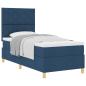 Preview: Boxspringbett mit Kopfteil Blau 90 x 190 cm Stoff