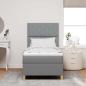 Preview: Boxspringbett mit Kopfteil Hellgrau 90 x 200 cm Stoff