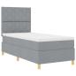 Preview: Boxspringbett mit Kopfteil Hellgrau 90 x 200 cm Stoff