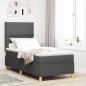 Preview: ARDEBO.de - Boxspringbett mit Kopfteil Dunkelgrau 90 x 200 cm Stoff