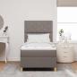 Preview: Boxspringbett mit Kopfteil Taupe 90 x 200 cm Stoff