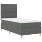 Preview: Boxspringbett mit Kopfteil Dunkelgrau 100 x 200 cm Stoff