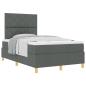 Preview: Boxspringbett mit Kopfteil Dunkelgrau 120 x 200 cm Stoff