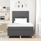 Preview: Boxspringbett mit Kopfteil Dunkelgrau 120 x 200 cm Stoff
