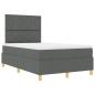 Preview: Boxspringbett mit Kopfteil Dunkelgrau 120 x 200 cm Stoff