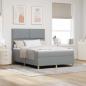 Preview: ARDEBO.de - Boxspringbett mit Kopfteil Hellgrau 140 x 190 cm Stoff