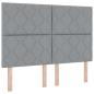 Preview: Boxspringbett mit Kopfteil Hellgrau 140 x 190 cm Stoff