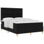 Preview: Boxspringbett mit Kopfteil Schwarz 140 x 190 cm Stoff