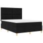 Preview: Boxspringbett mit Kopfteil Schwarz 140 x 200 cm Stoff