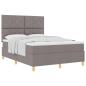 Preview: Boxspringbett mit Kopfteil Taupe 140 x 200 cm Stoff