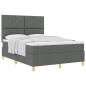 Preview: Boxspringbett mit Kopfteil Dunkelgrau 160 x 200 cm Stoff
