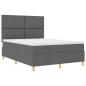 Preview: Boxspringbett mit Kopfteil Dunkelgrau 160 x 200 cm Stoff