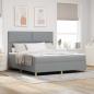 Preview: ARDEBO.de - Boxspringbett mit Kopfteil Hellgrau 180 x 200 cm Stoff