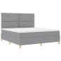 Preview: Boxspringbett mit Kopfteil Hellgrau 180 x 200 cm Stoff