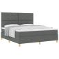 Preview: Boxspringbett mit Kopfteil Dunkelgrau 180 x 200 cm Stoff