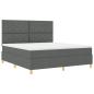 Preview: Boxspringbett mit Kopfteil Dunkelgrau 180 x 200 cm Stoff