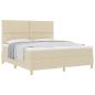 Preview: Boxspringbett mit Kopfteil Creme 180 x 200 cm Stoff