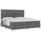 Preview: Boxspringbett mit Matratze Dunkelgrau 200 x 200 cm Stoff
