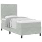 Preview: Boxspringbett mit Matratze Hellgrau 90 x 190 cm Samt