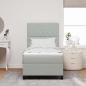 Preview: Boxspringbett mit Matratze Hellgrau 90 x 190 cm Samt