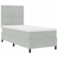 Preview: Boxspringbett mit Matratze Hellgrau 90 x 190 cm Samt