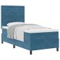 Preview: Boxspringbett mit Matratze Dunkelblau 90 x 190 cm Samt