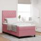 Preview: ARDEBO.de - Boxspringbett mit Matratze mit Kopfteil Rosa 90 x 190 cm Samt