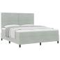 Preview: Boxspringbett mit Matratze Hellgrau 180 x 200 cm Samt