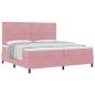 Preview: Boxspringbett mit Kopfteil Rosa 200 x 200 cm Samt