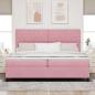 Preview: Boxspringbett mit Kopfteil Rosa 200 x 200 cm Samt