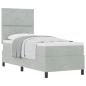 Preview: Boxspringbett mit Kopfteil Hellgrau 80 x 200 cm Samt