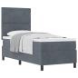 Preview: Boxspringbett mit Kopfteil Dunkelgrau 80 x 200 cm Samt