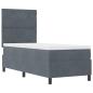 Preview: Boxspringbett mit Kopfteil Dunkelgrau 80 x 200 cm Samt