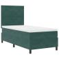 Preview: Boxspringbett mit Kopfteil Dunkelgrün 90 x 190 cm Samt