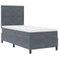 Preview: Boxspringbett mit Kopfteil Dunkelgrau 90 x 200 cm Samt