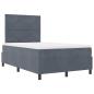 Preview: Boxspringbett mit Kopfteil Dunkelgrau 120 x 190 cm Samt