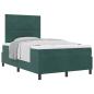 Preview: Boxspringbett mit Kopfteil Dunkelgr?n 120 x 190 cm Samt