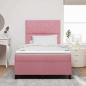 Preview: Boxspringbett mit Kopfteil Rosa 120 x 190 cm Samt