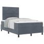 Preview: Boxspringbett mit Kopfteil Dunkelgrau 120 x 200 cm Samt