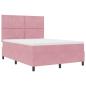 Preview: Boxspringbett mit Kopfteil Rosa 140 x 200 cm Samt