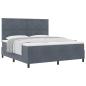 Preview: Boxspringbett mit Kopfteil Dunkelgrau 180 x 200 cm Samt