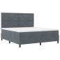 Preview: Boxspringbett mit Kopfteil Dunkelgrau 180 x 200 cm Samt