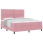 Preview: Boxspringbett mit Kopfteil Rosa 180 x 200 cm Samt